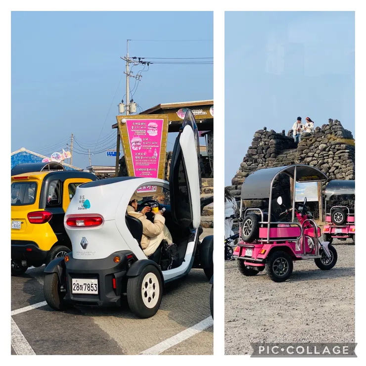 牛島上的電動機車款是多元、還有上開式的車門款、無遮擋開放式款