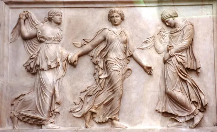 浮雕－時序女神之舞（四季）－哈德良時期（約西元320年）。