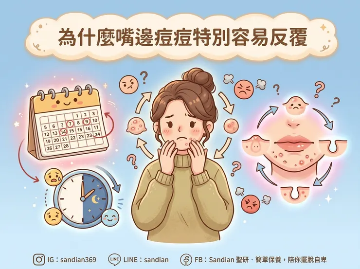 為什麼痘痘總長在嘴巴周圍？