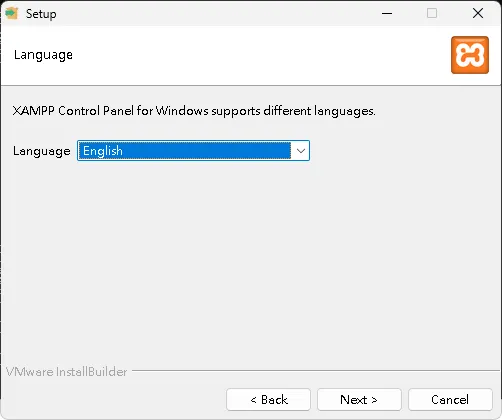 5.語言選擇，只有英語與德語，唉。按"Next"