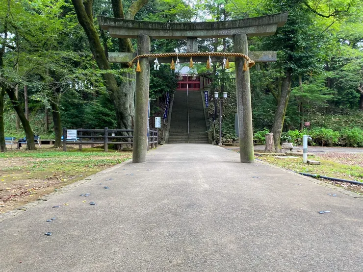 仙波東照宮內,歷史悠久的石鳥居