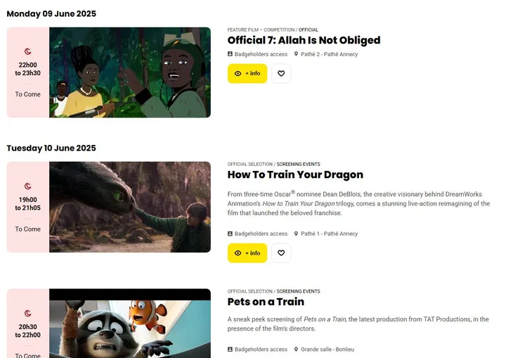 官網節目專區的場次示意／Jesse 提供