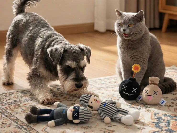 圖說：《毛孩英雄任務：壞蛋風雲》故事型互動玩具，透過可愛的囚犯與小偷玩偶，搭配啾啾球與貓草設計，為人寵互動增添趣味性。（資料來源：尾巴丘毛孩選物）