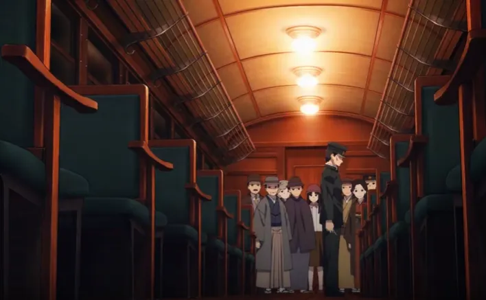 動畫裡無限列車內部