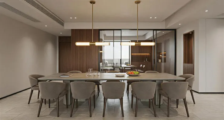 AI-rendered dining room visualized with interior design references.