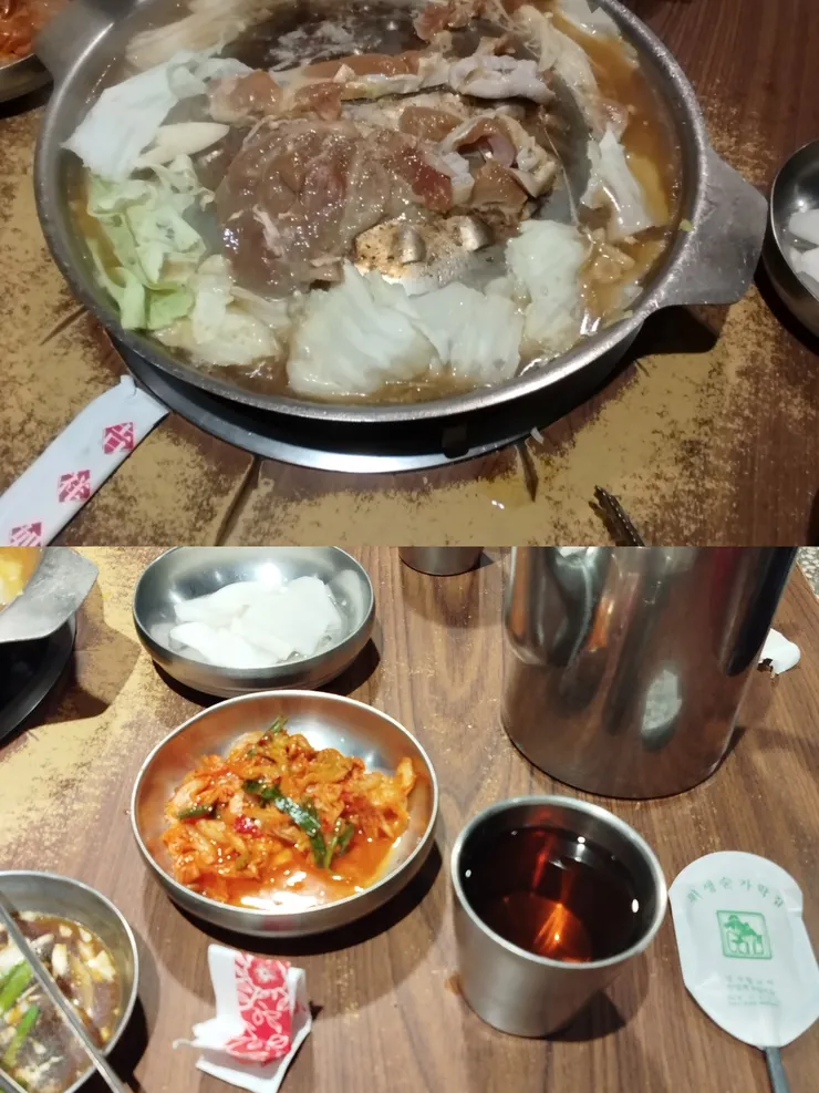 小菜有3樣，可以一直續，熱麥茶也是無限自取的