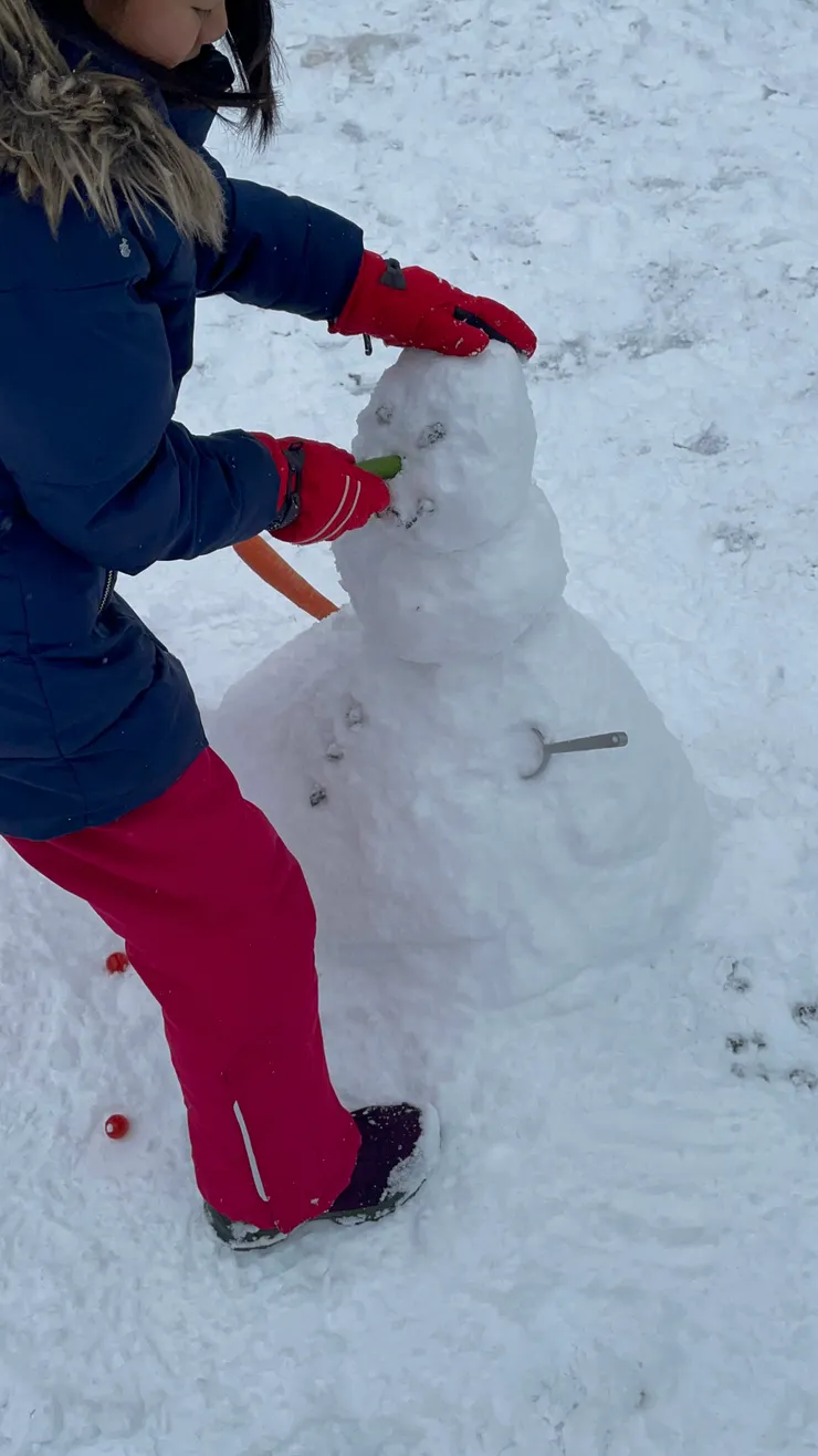 Snow man的鼻子是小黃瓜。德國的雪人是三層的喔~