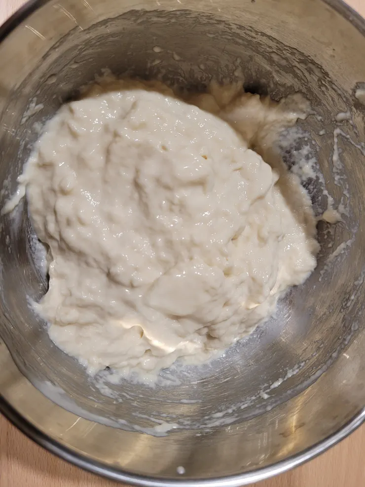 步驟1，材料攪拌至無粉狀態