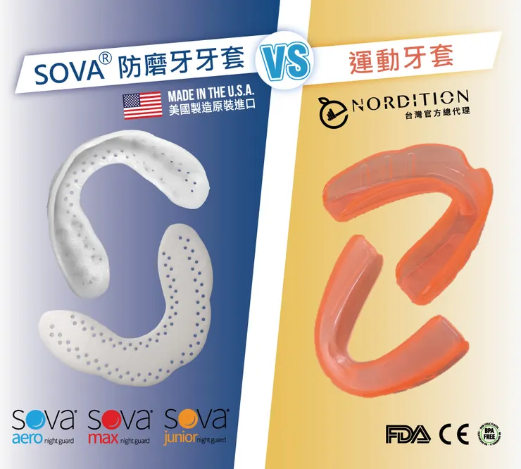 SOVA® 防磨牙牙套  VS  運動牙套