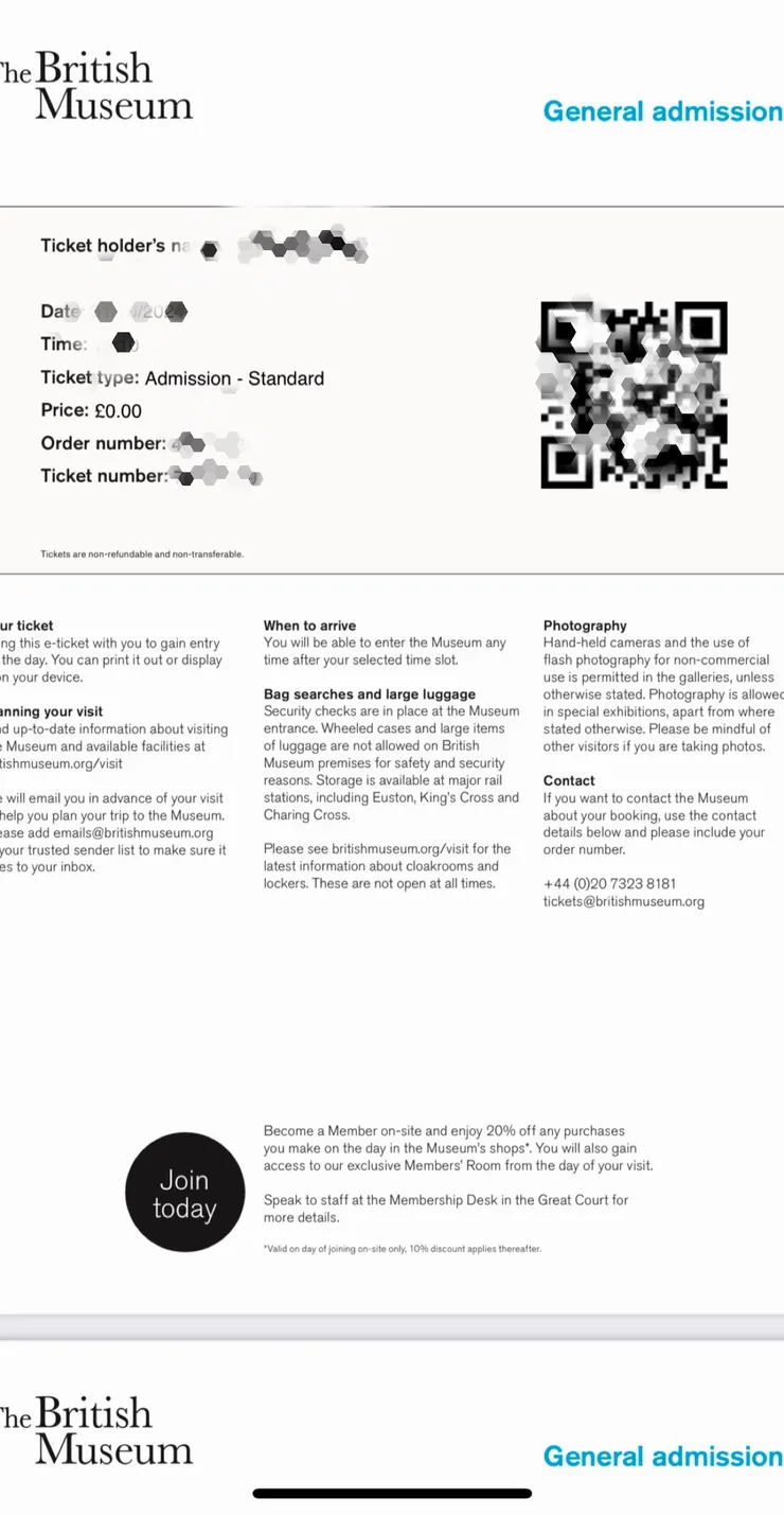 入場的門票預約好後會寄到信箱