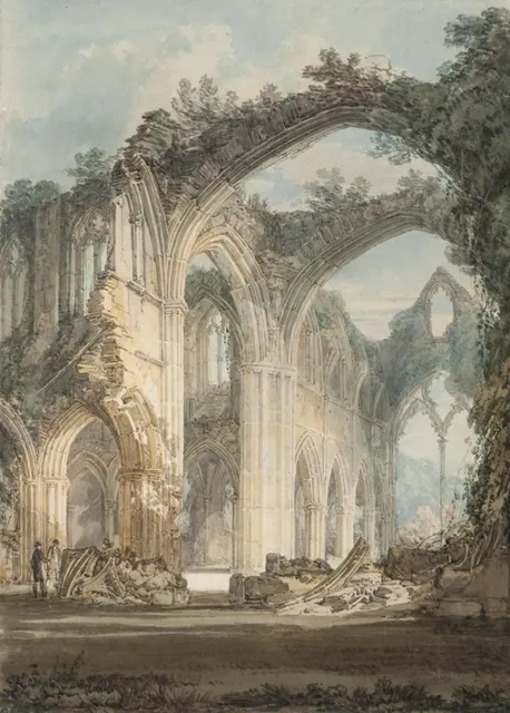 英國十八世紀著名畫家 J.M.W.Turner 的水彩畫：Interior of Tintern Abbey