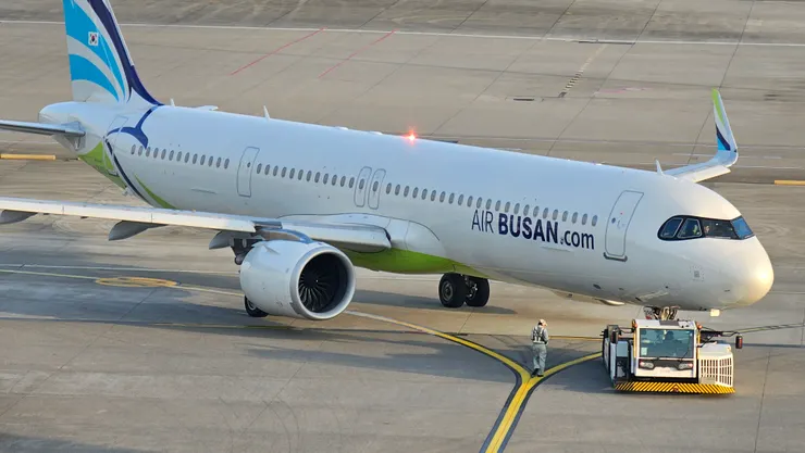 這是釜山航空的空中巴士A321neo型客機!