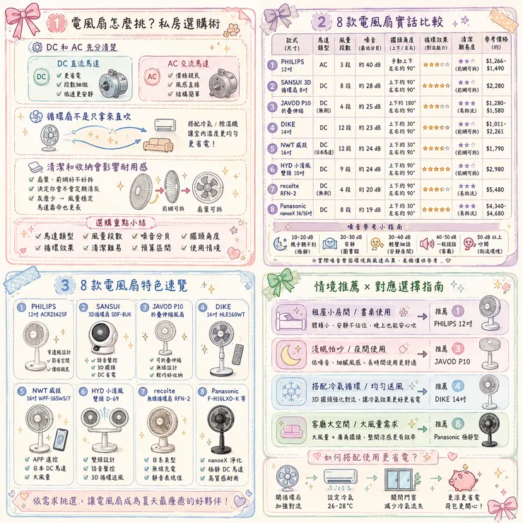 【電風扇推薦】夏天租屋客廳怎麼挑 🌀 2026 Dcard 熱議 8 款 DC、循環扇比較