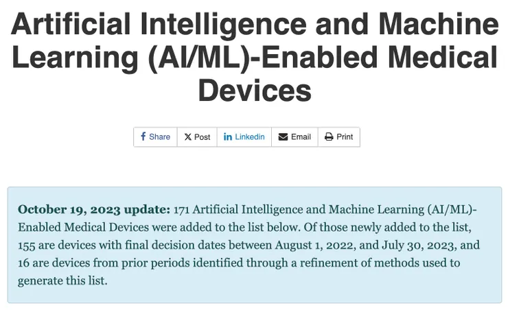 圖片來源：USA FDA USA FDA AI/ML Enabled Medical Device