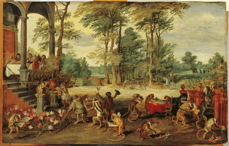 鬱金香狂熱的諷刺畫，Jan Brueghel the Younger,1640年