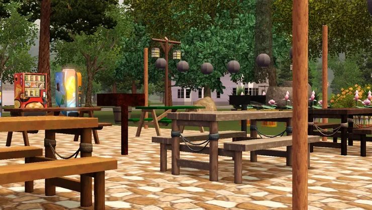 其實這裏是燒烤區，所以有餐桌椅和燒烤爐。