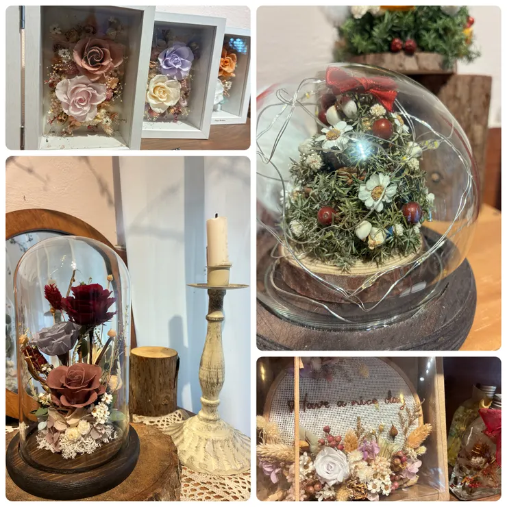 現在聖誕節檔期有推出限定的花禮跟材料包喔！