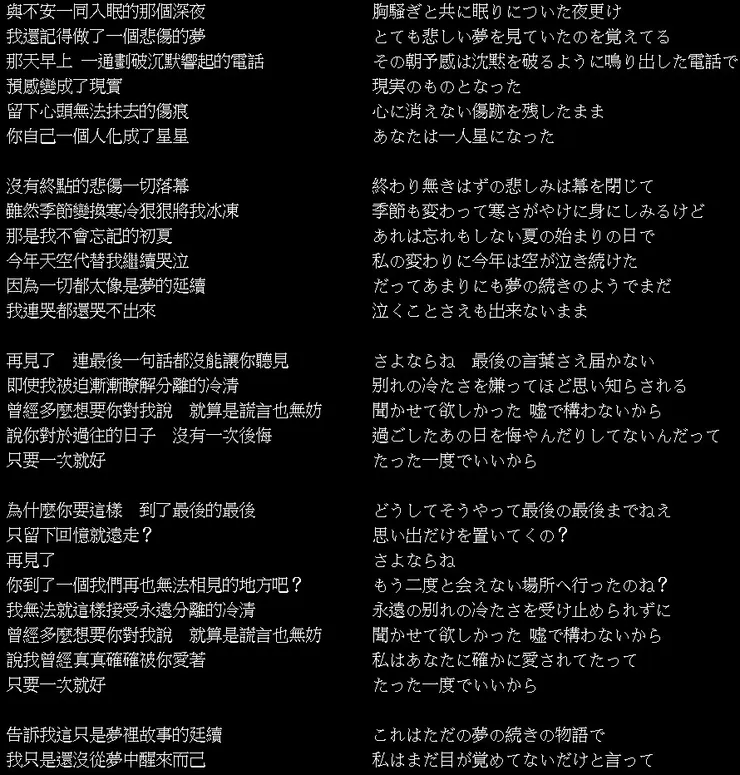 【憶在步言中 (Memorial Address)】歌詞