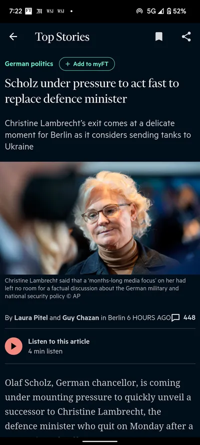 德國國防部長要換人