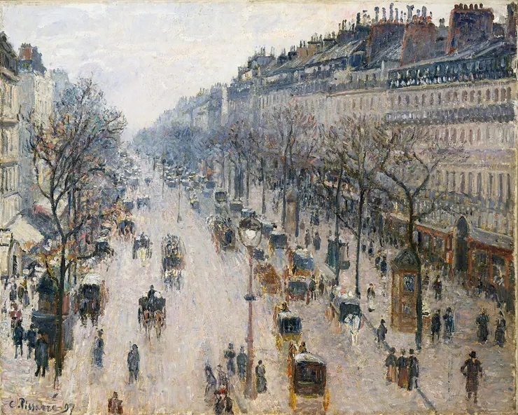 《The Boulevard Montmartre on a Winter Morning》 Camille Pissarro