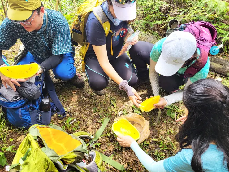 ▲本次行程是為了南二段特別規劃的行前負重訓練，無奈不敵本日爆熱的天氣，10:30就開吃了。