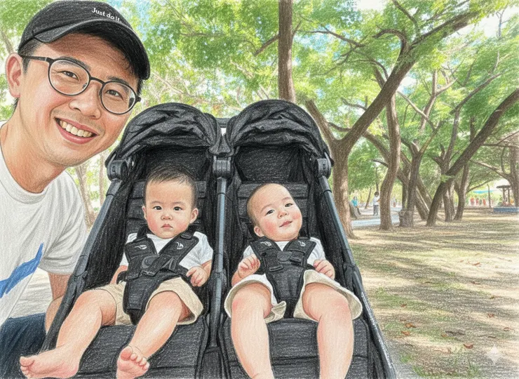 奶爸與樂多公園散步的日常