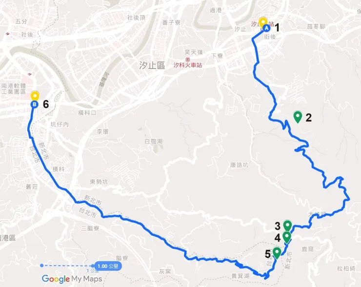 當天大略路線圖