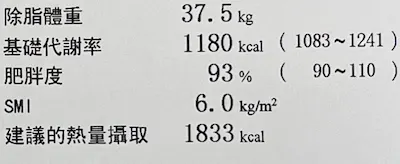 InBody 的基礎代謝率、TDEE