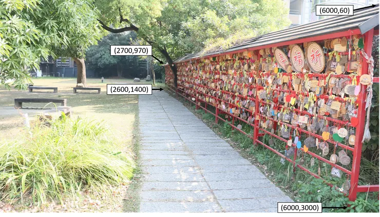 透視前四個點標記位子