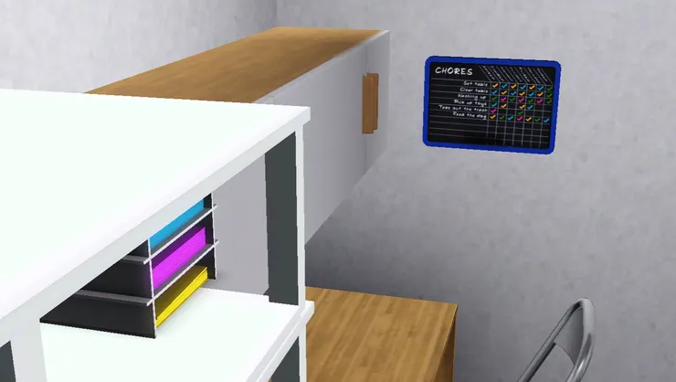 在書桌旁便掛了記事及排更版，所有員工都看得到。