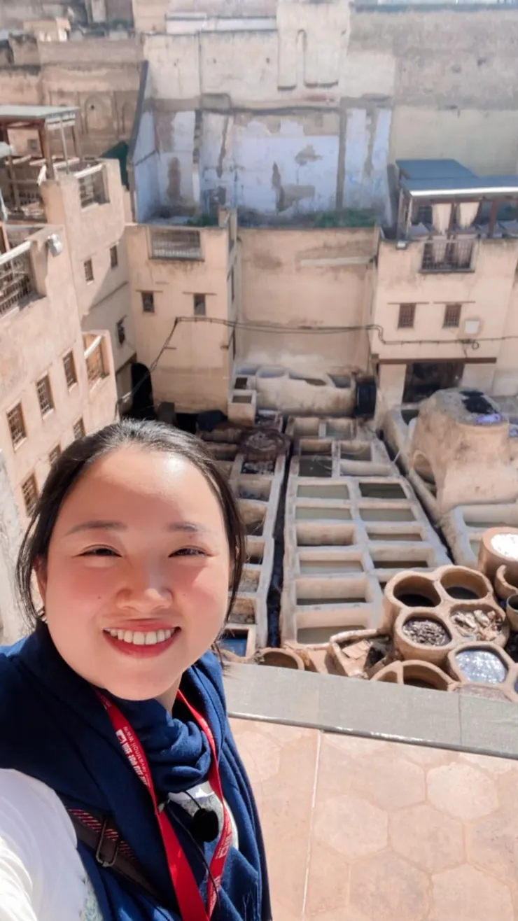 菲斯老城裡的 皮革染坊