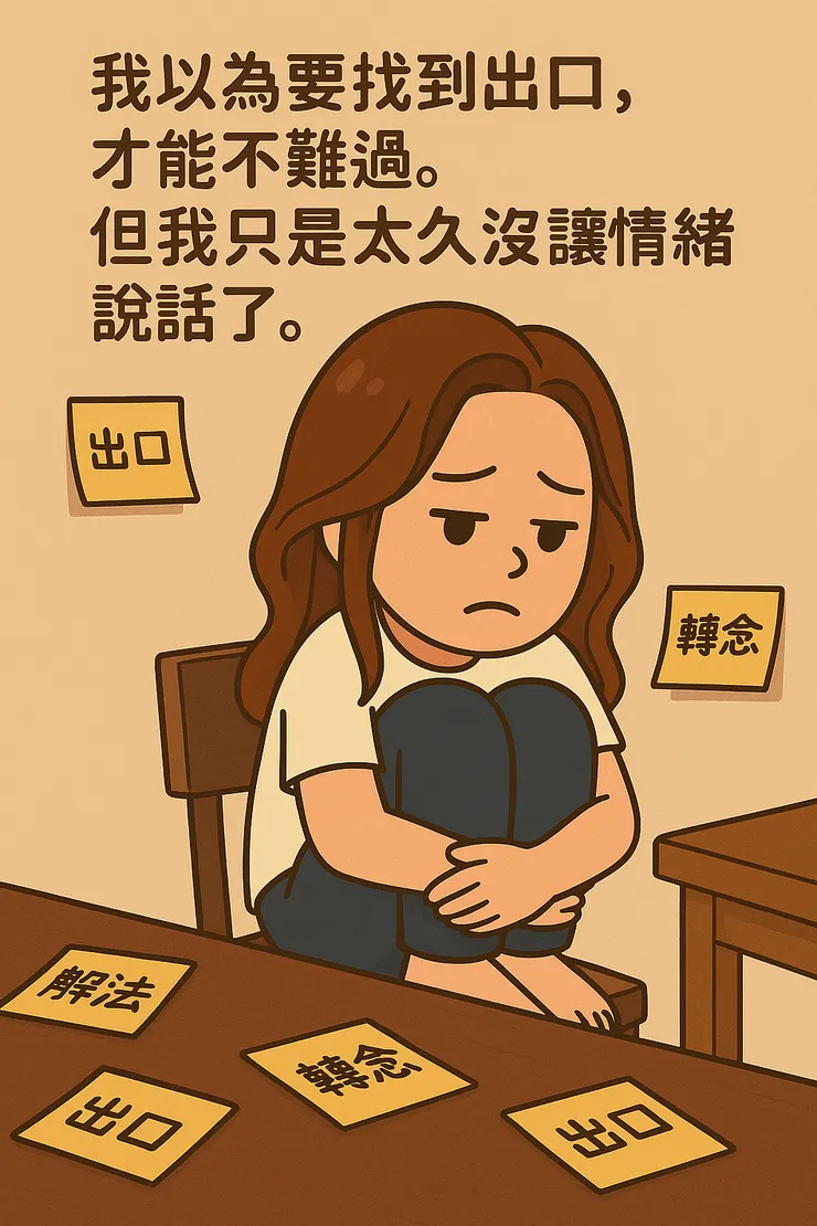 當情緒卡住時，滿腦子都是出口，卻沒有一個真的能走出去。