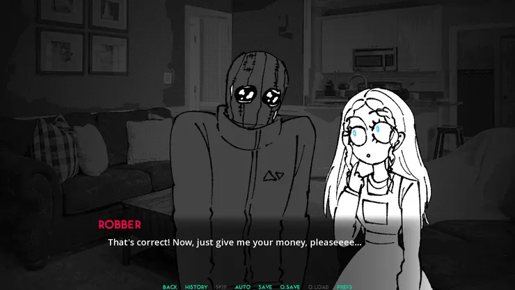 Robber Guest Itch.io 搞笑視覺小說 遊戲畫面
