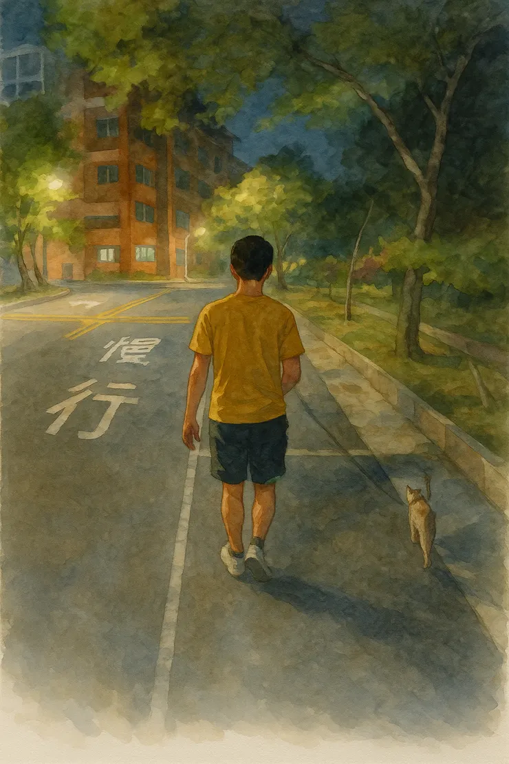 Y的背影，藉由AI將原照片稍作影像處理。