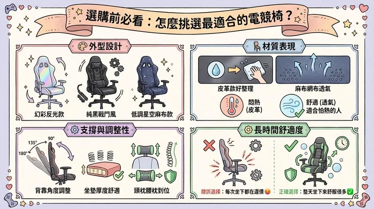 選購前必看:怎麼挑選最適合的電競椅?