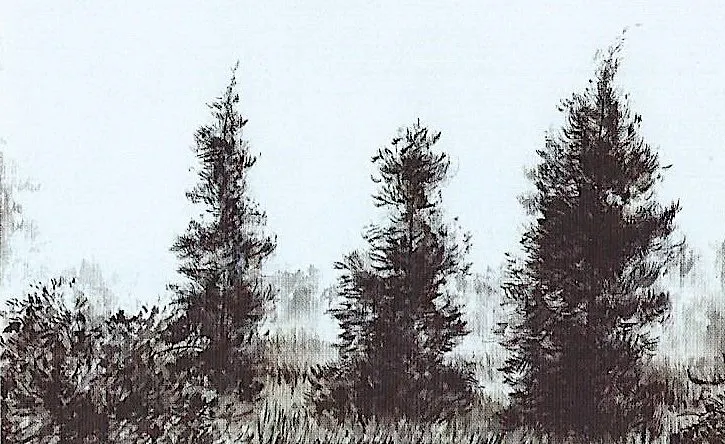 〈晨曦薄暮〉局部－樹梢