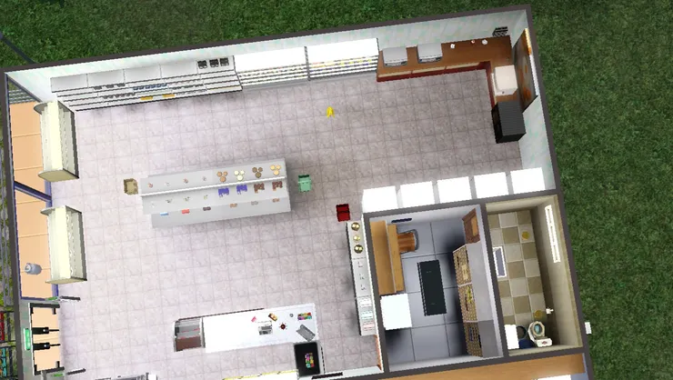 這是便利店的平面圖，可見全店的格局。