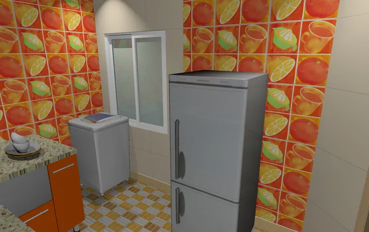 這角落剛好成為洗衣間。