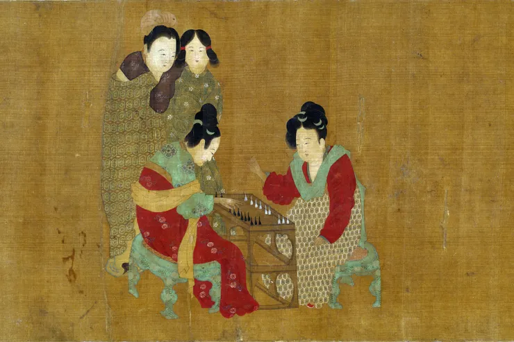 唐‧周昉〈內人雙陸圖〉