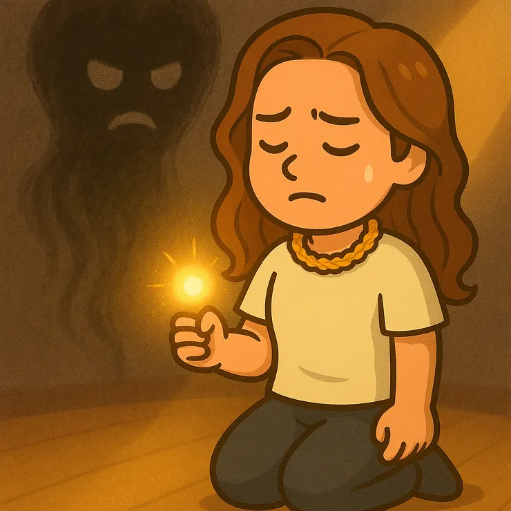 有時候心魔不是敵人， 它只是提醒我： 我還有未痊癒的部分、還有沒說出口的痛。  而這次我沒急著驅趕它， 只是靜靜地，捧著那顆微光，陪自己待在這裡。