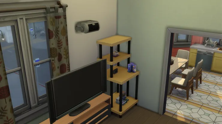 電視上方安裝了揚聲器。大麥可對看電視也有點要求。