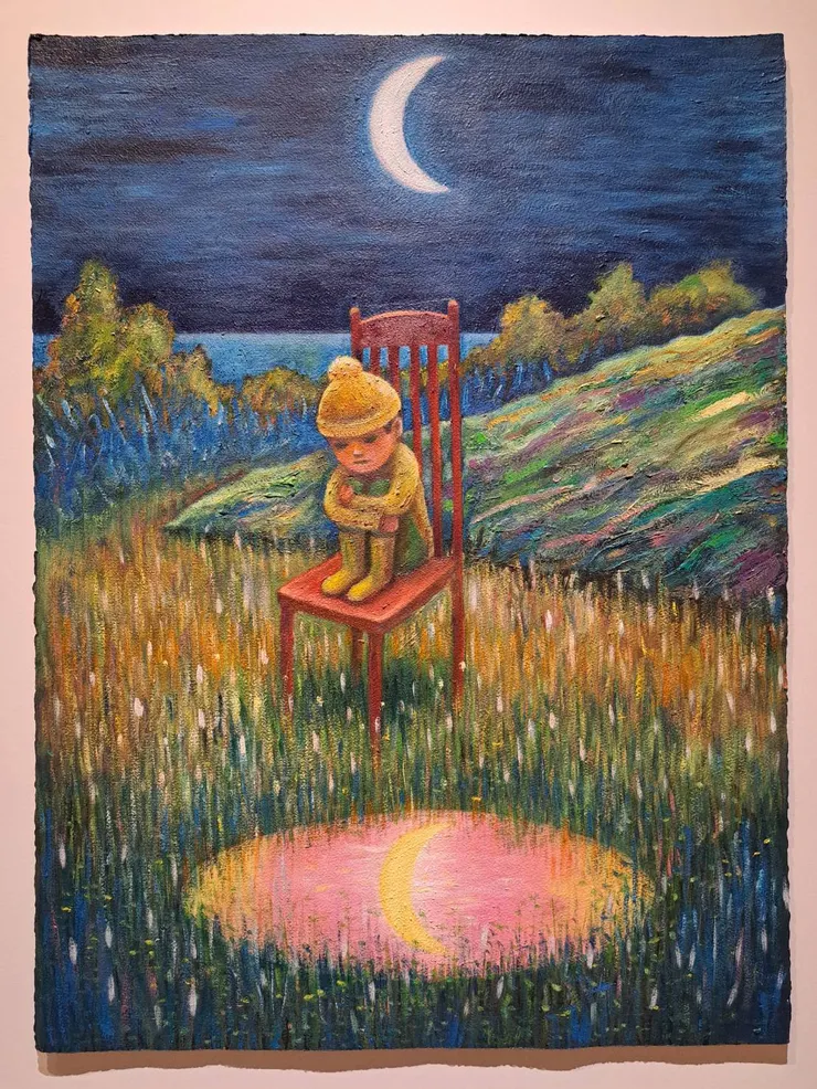 月光男孩的寶藏，2023，油彩／紙