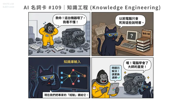 圖片來源：White-Lab 製作（AI 生成／Canva 設計）｜知識工程解析漫畫