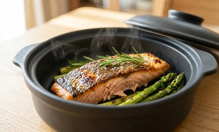 KITINTO「1台6役」微波焦香調理鍋:煎魚、烤肉一鍋搞定