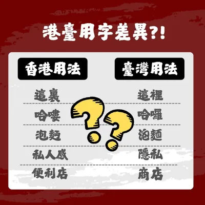 同樣繁體字，港臺用法有哪些不同?
