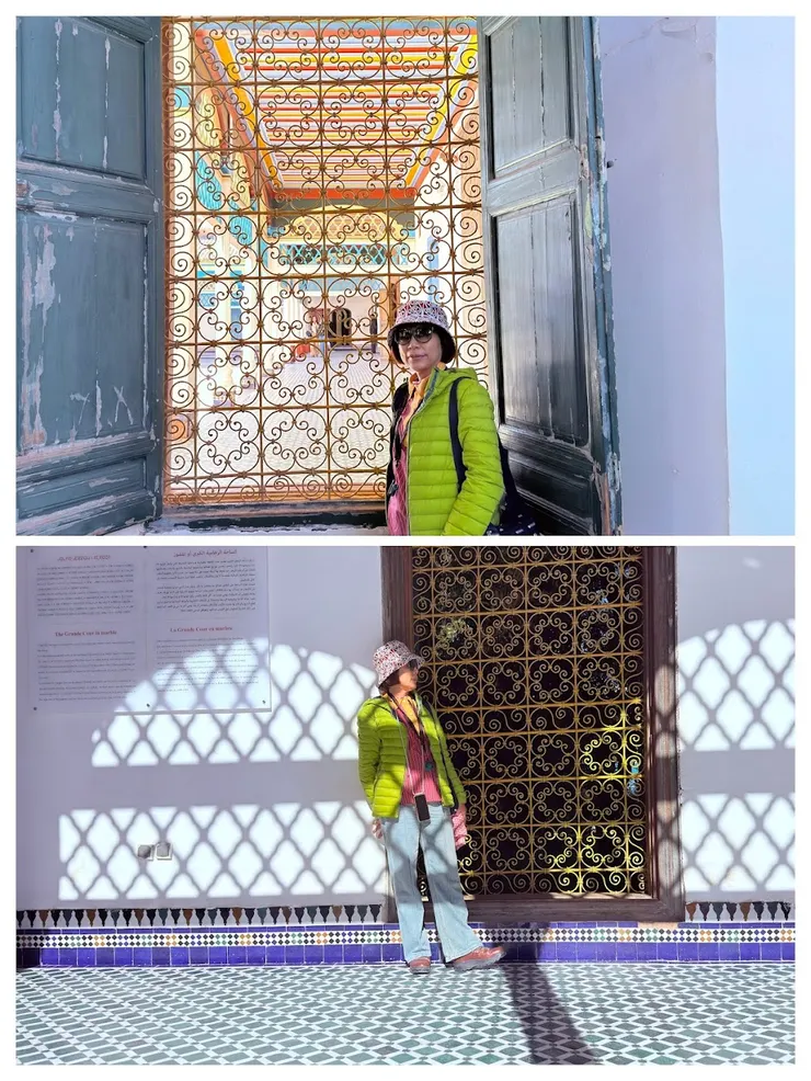 鐵花窗大膽塗上黃色， 讓人不得不注意它的存在。