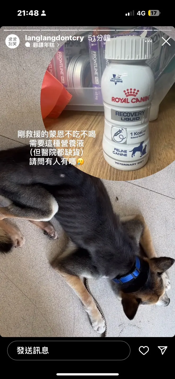 截自浪浪別哭限時動態