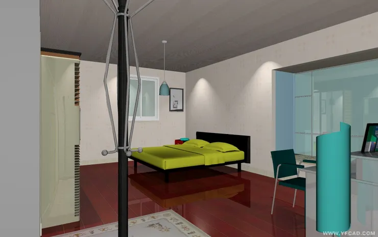 一進門口便看到睡床和書桌兩個區域。