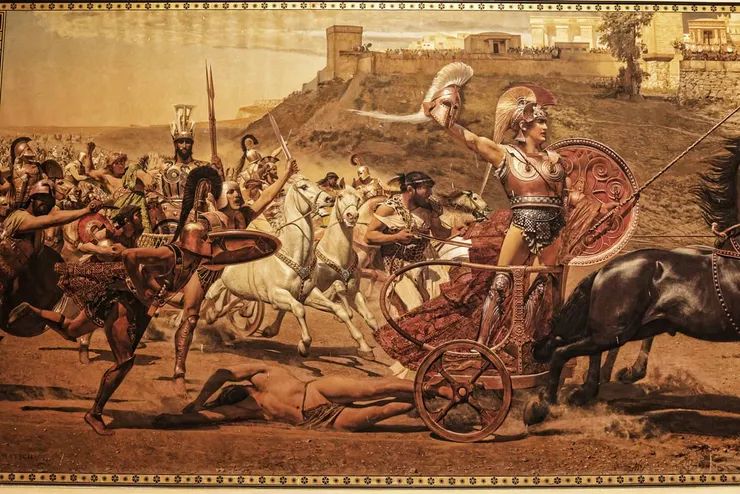 Achilles dragging Hector