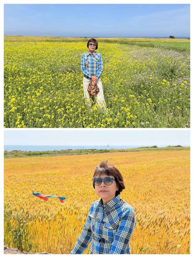 偶來小路旁就是青稞和油菜花